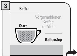 SAECO TALEA TOUCH - JEWEILS NUR EINEN MESSLÖFFEL GEMAHLENEN KAFFEE EINFÜLLEN. MIT DIESER FUNKTION BESTEHT NICT DIE MÖGLICHKEIT, ZWEI TASSEN KAFFEE GLEICHZEITIG AUSZUGEBEN. - 3