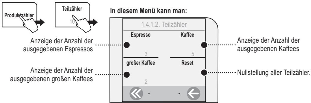 SAECO TALEA TOUCH - MENU «TEILZÄHLER» - 1