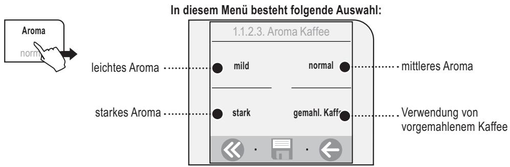 SAECO TALEA TOUCH - EINSTELLUNG «OPTI-DOSE» FÜR DIE KAFFEEAUSGABE - 1