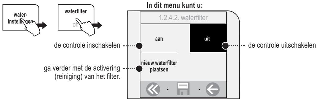 SAECO TALEA TOUCH - < WATERINSTELLINGEN> MENU «WATERFILTER » - 1