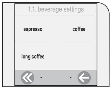 SAECO TALEA TOUCH - BEVERAGE SETTINGS - 1