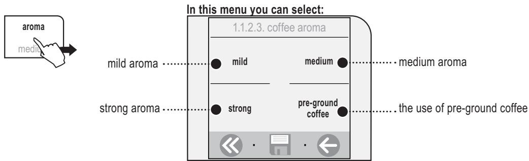 SAECO TALEA TOUCH - «OPTI-DOSE» ADJUSTMENT FOR COFFEE BREWING - 1