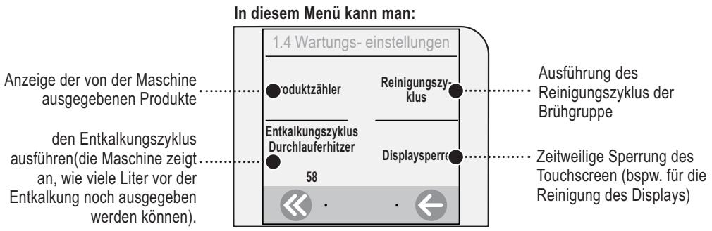 SAECO TALEA TOUCH - WARTUNGSEINSTELLUNGEN - 1