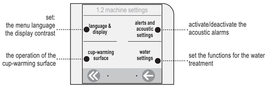 SAECO TALEA TOUCH - MACHINE SETTINGS - 1
