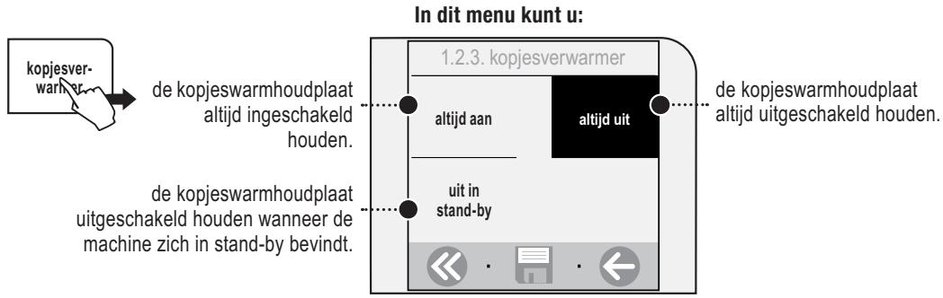SAECO TALEA TOUCH - MENU «KOPJESWARMHoudPLAAT» - 1