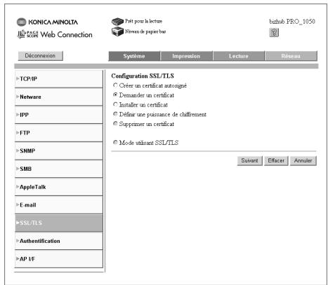 KONICA MINOLTA BIZHUB PRO 1050 1050E - Créer un certificat autosigné - 2