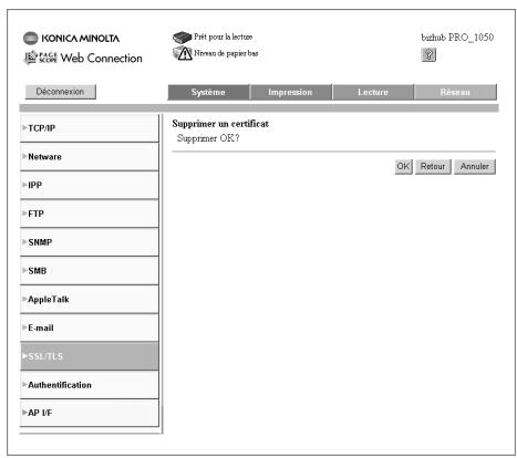 KONICA MINOLTA BIZHUB PRO 1050 1050E - Supprimer un certificat - 4