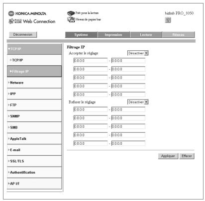 KONICA MINOLTA BIZHUB PRO 1050 1050E - Filtrage IP - 1