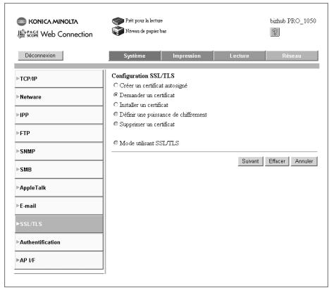 KONICA MINOLTA BIZHUB PRO 1050 1050E - Demander un certificate - 2