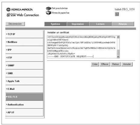 KONICA MINOLTA BIZHUB PRO 1050 1050E - Demander un certificat pour voir les informations - 5