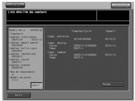 KONICA MINOLTA BIZHUB PRO 1050 1050E - Appuyez sur [Détail]. - 1