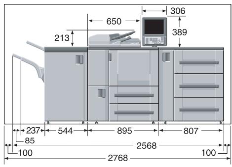 KONICA MINOLTA BIZHUB PRO 1050 1050E - Encombrement - 1