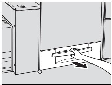 KONICA MINOLTA BIZHUB PRO 1050 1050E - Chargement du papier destiné aux couvertures dans le bac couverture du Thermorelieur PB-501 - 1