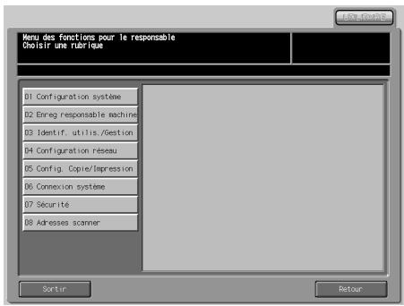 KONICA MINOLTA BIZHUB PRO 1050 1050E - Appuyez sur [03 Identif. utilis./Gestion]. - 1