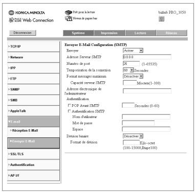 KONICA MINOLTA BIZHUB PRO 1050 1050E - Réception E-Mail Configuration (POP) - 2