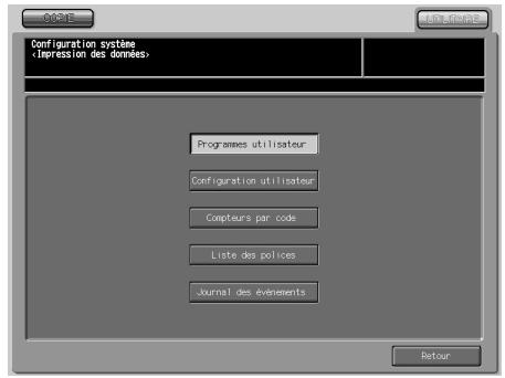 KONICA MINOLTA BIZHUB PRO 1050 1050E - Appuyez sur [01 Configuration système]. - 3