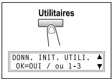 KONICA MINOLTA DI1611FAX - Selectionner le menu "DONN. INIT. UTILI." - 1
