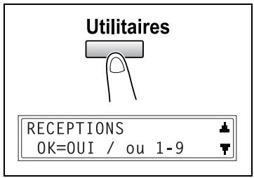 KONICA MINOLTA DI1611FAX - Sélectionner le menu "RECEPTIONS" - 1