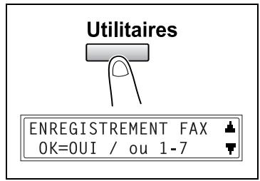 KONICA MINOLTA DI1611FAX - Pour selectionner le menu "ENREGISTREMENT FAX" - 1