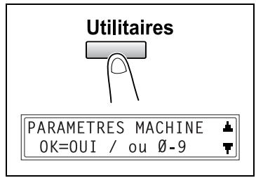 KONICA MINOLTA DI1611FAX - Sélection du menu “PARAMETRES MACHINE” - 1