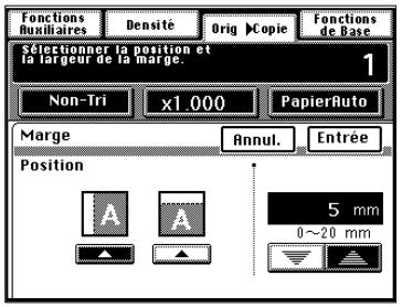 KONICA MINOLTA DI620 - Maintenez la touche ▲ ou ▼ pressée, jusqu'à obtention de la largeur de marge souhaitée. - 1
