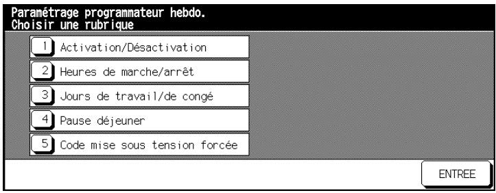 KONICA MINOLTA DI650 - Appeler le mode programmateur hebdomadaire - 1