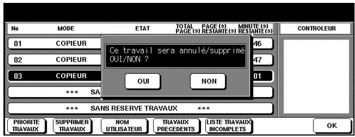 KONICA MINOLTA DI650 - Supprimer un travail en réserve. - 2