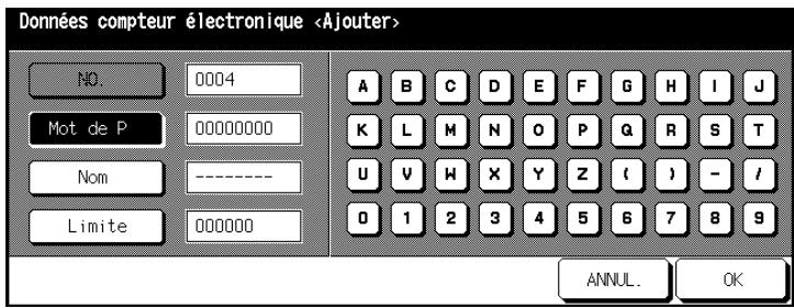 KONICA MINOLTA DI650 - Créer un nouveau poste de coûts - 2