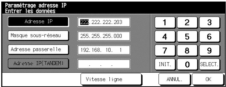 KONICA MINOLTA DI650 - Saisie adresse IP - 1