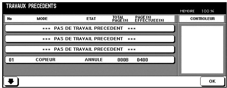 KONICA MINOLTA DI650 - Appeler la liste des travaux déjà effectués - 2
