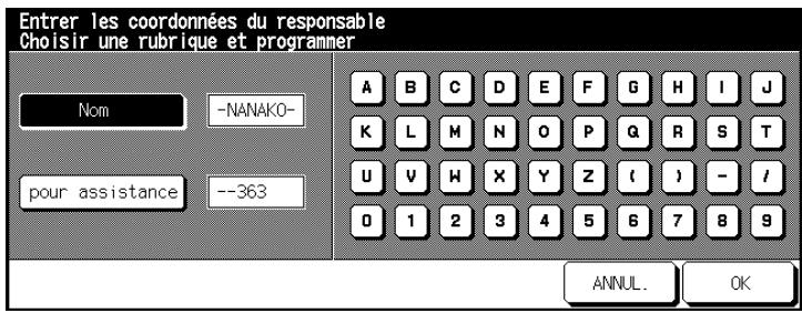 KONICA MINOLTA DI650 - (8) Coordonnées du responsable - 1