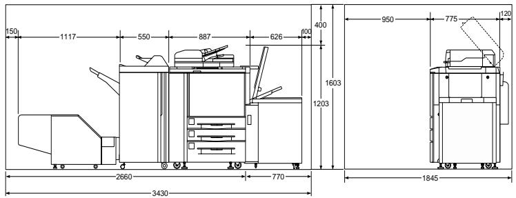 KONICA MINOLTA DI750 - Endommagement de l'appareil en cas de non respect de l'espace requis - 3