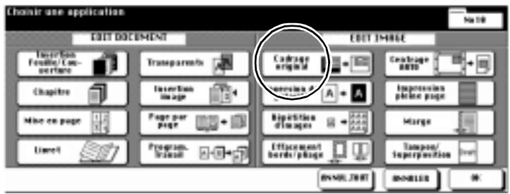 KONICA MINOLTA DI750 - Façon de procéder : utiliser le cadrage d'original - 1