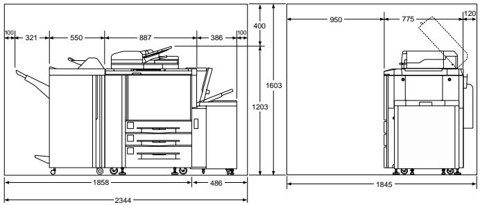 KONICA MINOLTA DI750 - Endommagement de l'appareil en cas de non respect de l'espace requis - 2