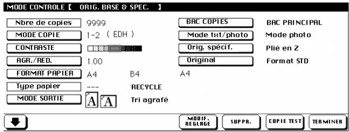 KONICA MINOLTA DI750 - Visualisation du mode contrôle - 1