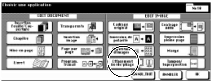 KONICA MINOLTA DI750 - Façon de procéder : utiliser l'effacement des bords/du pliage - 1