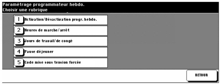KONICA MINOLTA DI750 - Appeler le mode programmateur hebdomadaire - 1