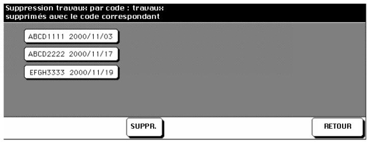 KONICA MINOLTA DI750 - Suppression travaux par code - 1