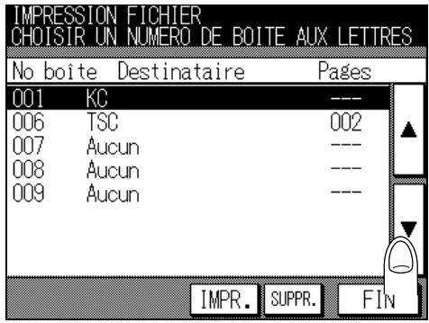 KONICA MINOLTA FK-102 - Pour supprimer un document enregistré dans une boîte aux lettres de dépôt/relève - 1