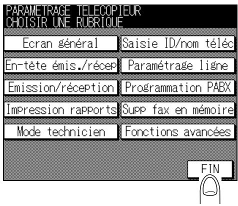 KONICA MINOLTA FK-102 - Appuyez sur FIN dans l'écran du mode Responsible du télécopieur. - 1
