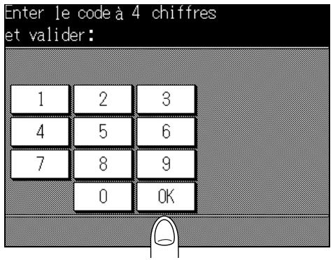 KONICA MINOLTA FK-102 - Si un code d'accès est spécifique, l'écran de saisie du code d'accès du responsable s'affiche. - 1