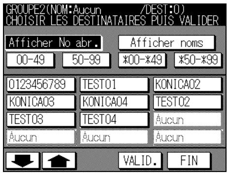KONICA MINOLTA FK-102 - Appuyez sur la touche représentant le destinataire que vous poulez affecter au groupe de numérorotation. - 1