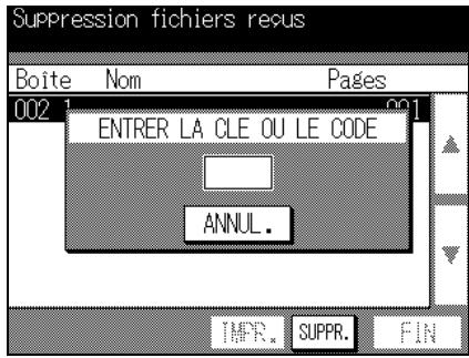 KONICA MINOLTA FK-102 - Si Clé boîte est défini, l'écran relatif au code d'accès s'affiche. Entrez la Clé boîte - 1