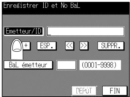 KONICA MINOLTA FK-102 - Saisissez l'identification du télécopieur (Identif.) en utilisant le clavier, +, ESP, [<<] ou [>>]. - 1