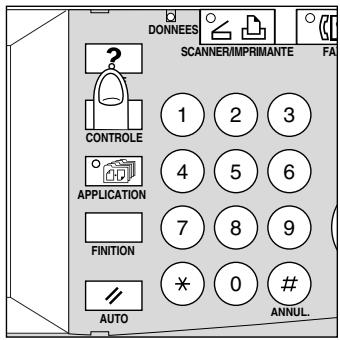 DONNEES SCANNER/IMPRIMANTE FA CONTROLE 1 2 3 APPLICATION 4 5 6 FINITION 7 8 9 AUTO * 0 # ANNUL.