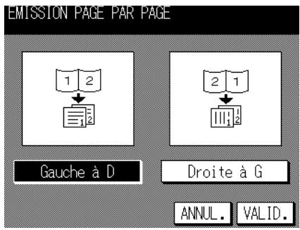 EMISSION PAGE PAR PAGE 1 2 1 2 2 1 111 2 Gauge à D Droite à G ANNUL. VALID.