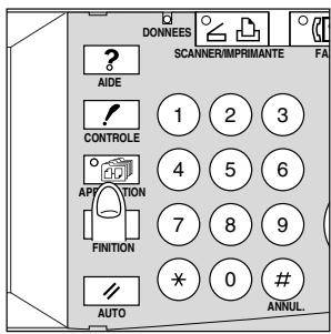 DONNEES ? AIDE SCANNER/IMPRIMANTE FA ! CONTROLE 1 2 3 4 5 6 APT I T I ON 7 8 9 FINITION * 0 # AUTO ANNUL.