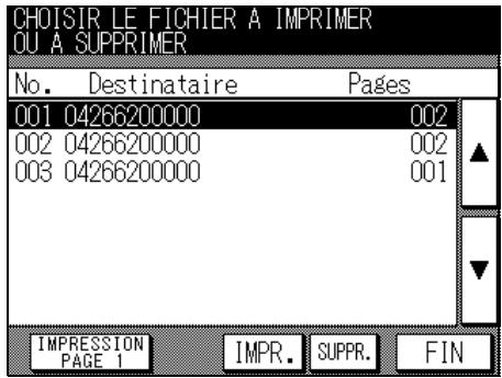 CHOISIR LE FICHIER A IMPRIMER OU A SUPPRIMER No. Destinataire Pages 001 04266200000 002 002 04266200000 002 003 04266200000 001 IMPRESSION PAGE 1 IMPR. SUPPR. FIN