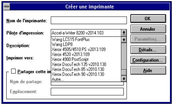 KONICA MINOLTA PI3500 - Sélectionnez "Autre..." dans la liste déroulante de "pilote". - 1