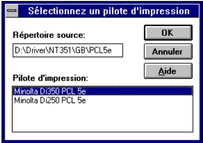 KONICA MINOLTA PI3500 - Sélectionnez "Autre..." dans la liste déroulante de "pilote". - 3